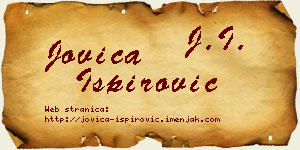 Jovica Ispirović vizit kartica